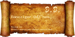 Dancziger Dénes névjegykártya